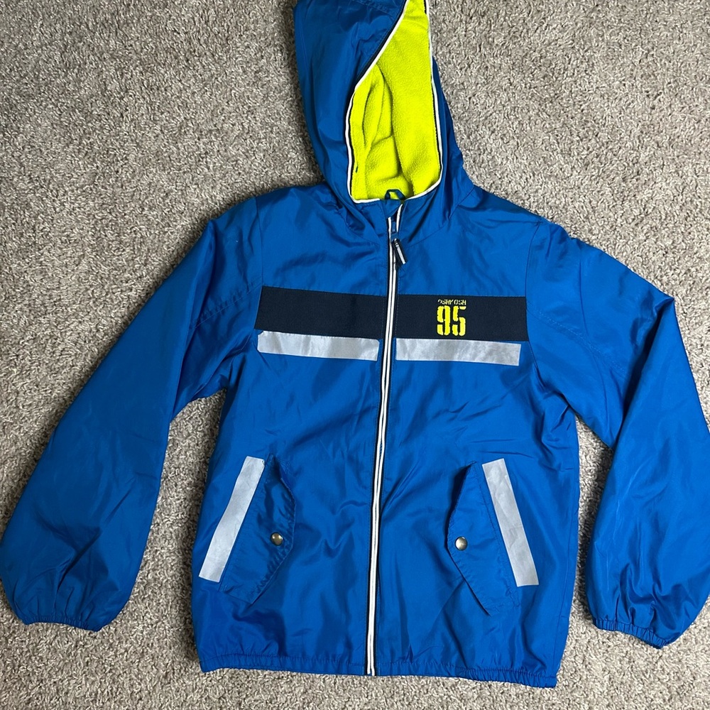 OshKosh B'gosh Blue and Yellow Raincoat with Hood